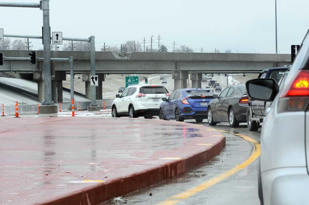 Center Junction overpass damaged by icy wreck